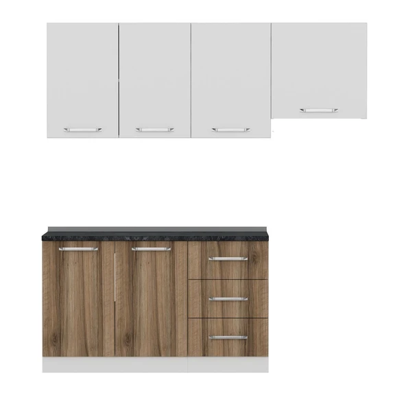 Minar 200 Cm Mutfak Dolabı Beyaz Dore 200-D4 - Resim 6