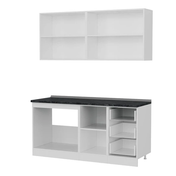 Minar 170 Cm Mutfak Dolabı Beyaz Dore 170-D2 - Resim 4