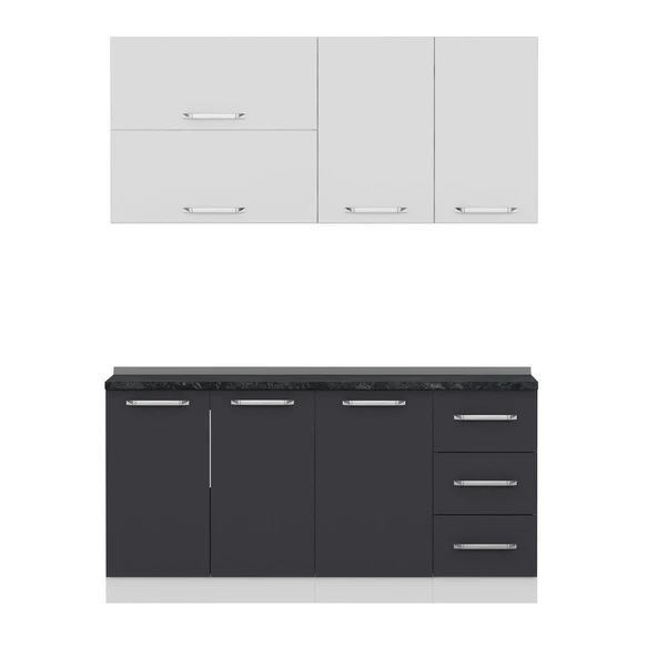 Minar 165 Cm Mutfak Dolabı Beyaz Antrasit 165-A2 - 6