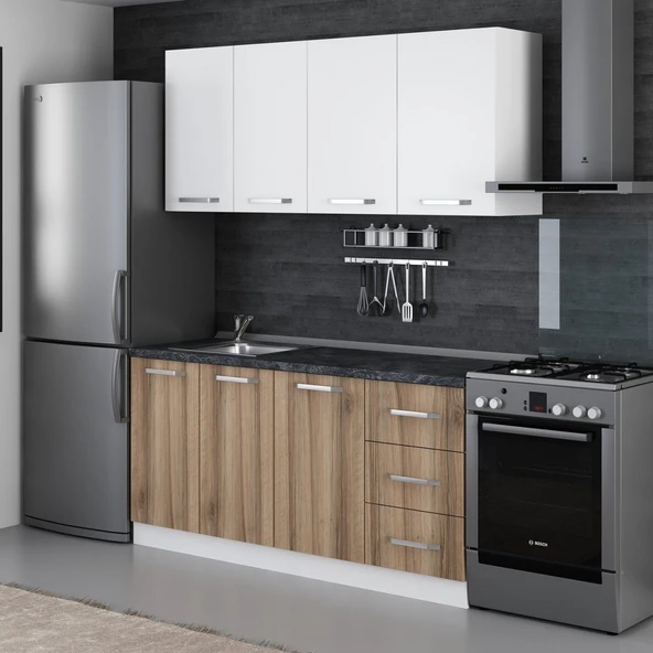 Minar 170 Cm Mutfak Dolabı Beyaz Dore 170-D2 - Resim 5