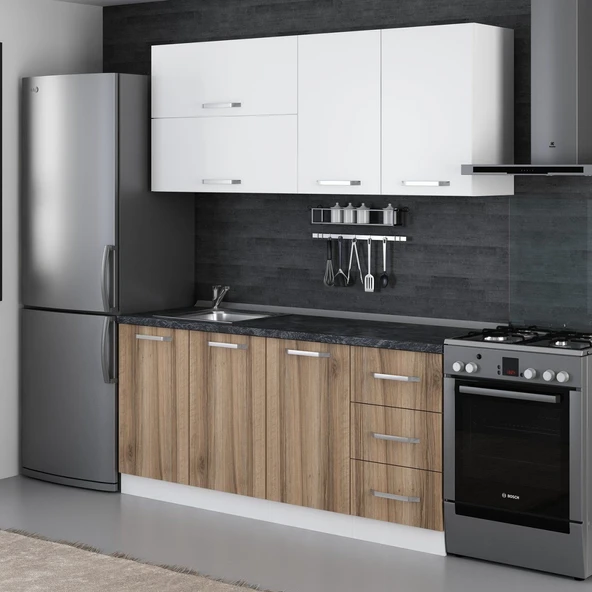 Minar 180 Cm Mutfak Dolabı Beyaz Dore 180-D2 - Resim 5