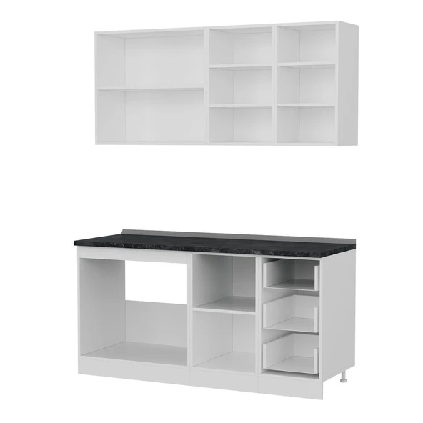 Minar 165 Cm Mutfak Dolabı Beyaz 165-B1 - Resim 4