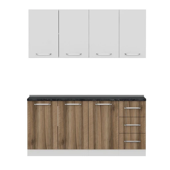 Minar 175 Cm Mutfak Dolabı Beyaz Dore 175-D1 - Resim 6