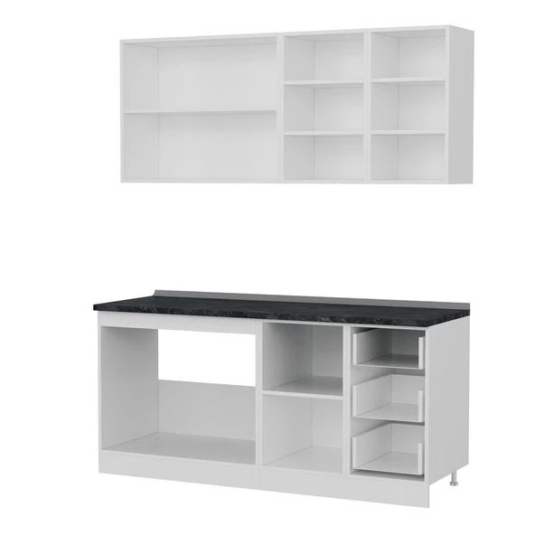 Minar 175 Cm Mutfak Dolabı Beyaz 175-B1 - Resim 4