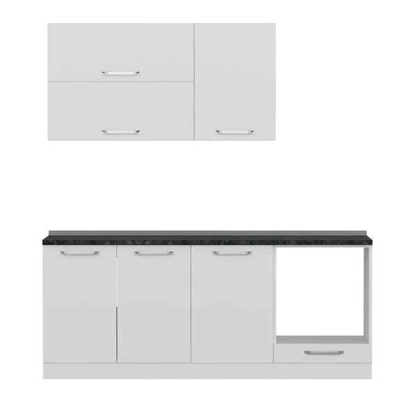 Minar 200 Cm Mutfak Dolabı Beyaz 200-B6 - Resim 6