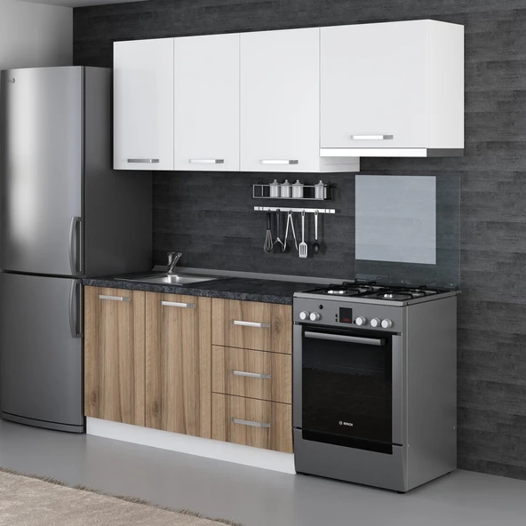 Minar 200 Cm Mutfak Dolabı Beyaz Dore 200-D4 - Resim 5