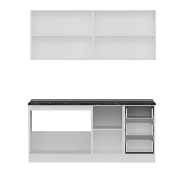 Minar 180 Cm Mutfak Dolabı Beyaz Antrasit 180-A2 - Resim 2