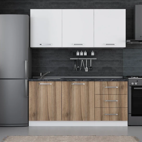 Minar 180 Cm Mutfak Dolabı Beyaz Dore 180-D1 ürün görseli