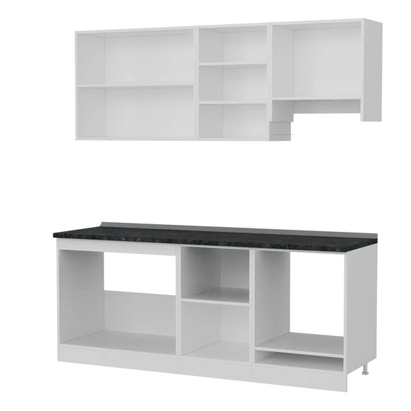 Minar 200 Cm Mutfak Dolabı Beyaz Dore 200-D8 - Resim 4