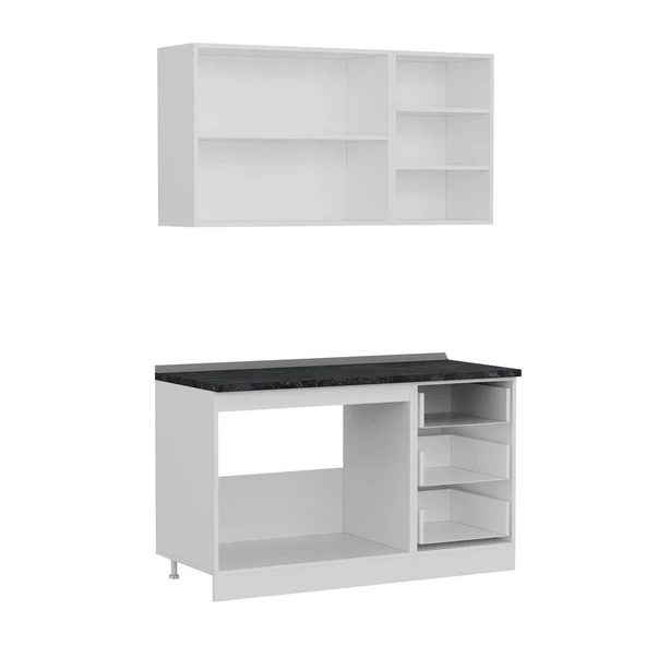 Minar 140 Cm Mutfak Dolabı Beyaz 140-B1 - Resim 7