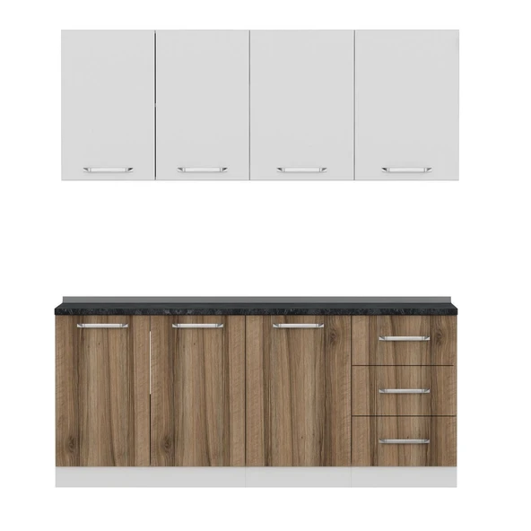 Minar 190 Cm Mutfak Dolabı Beyaz Dore 190-D1 - Resim 6