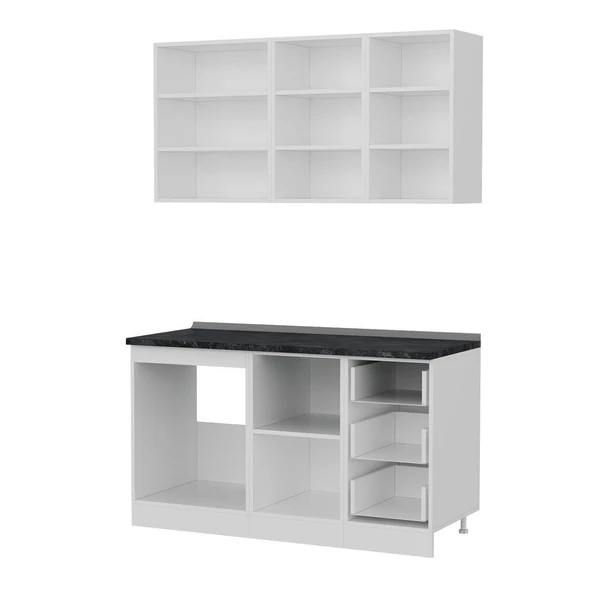 Minar 145 Cm Mutfak Dolabı Beyaz 145-B1 - Resim 3