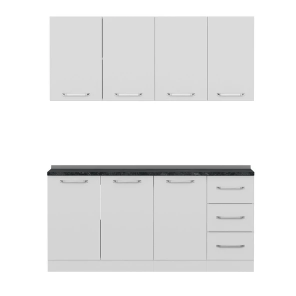 Minar 175 Cm Mutfak Dolabı Beyaz 175-B1 - Resim 6