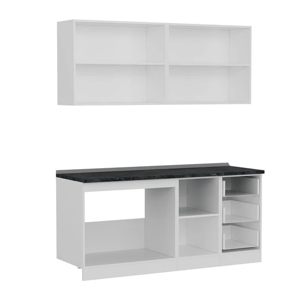 Minar 180 Cm Mutfak Dolabı Beyaz Dore 180-D2 - Resim 7