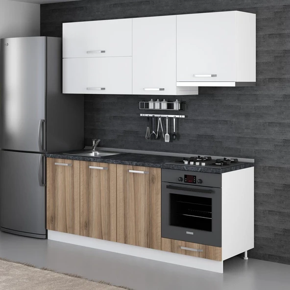 Minar 200 Cm Mutfak Dolabı Beyaz Dore 200-D8 - Resim 5