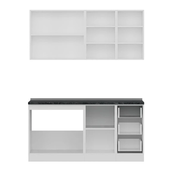 Minar 165 Cm Mutfak Dolabı Beyaz Dore 165-D2 - Resim 2