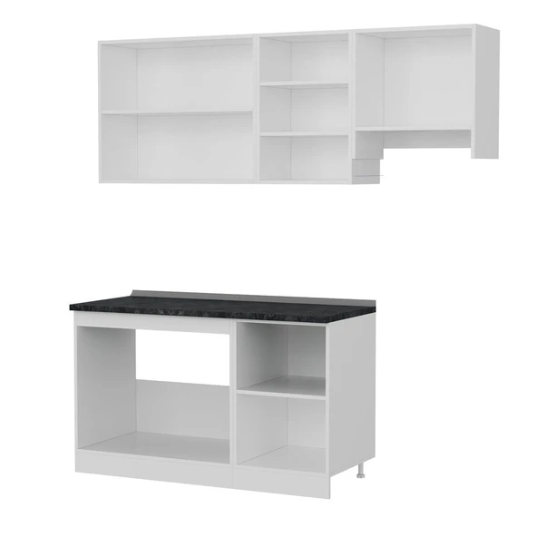 Minar 200 Cm Mutfak Dolabı Beyaz 200-B7 - Resim 4