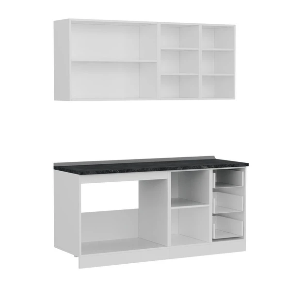 Minar 175 Cm Mutfak Dolabı Beyaz 175-B1 - Resim 7