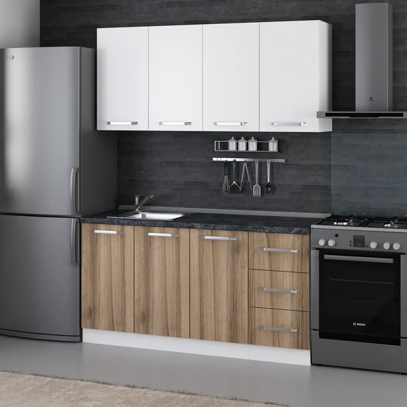 Minar 160 Cm Mutfak Dolabı Beyaz Dore 160-D1 - Resim 3