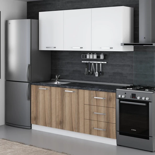 Minar 180 Cm Mutfak Dolabı Beyaz Dore 180-D1 - Resim 5