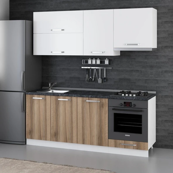 Minar 200 Cm Mutfak Dolabı Beyaz Dore 200-D8 - Resim 3