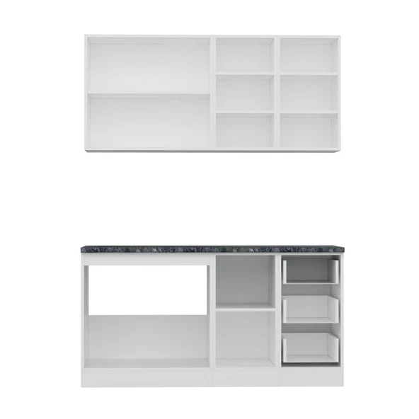 Minar 160 Cm Mutfak Dolabı Beyaz Antrasit 160-A2 - Resim 2