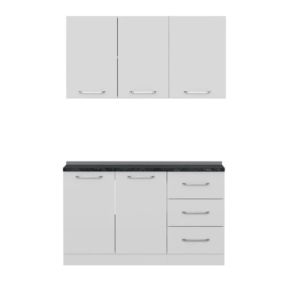 Minar 140 Cm Mutfak Dolabı Beyaz 140-B1 - Resim 6