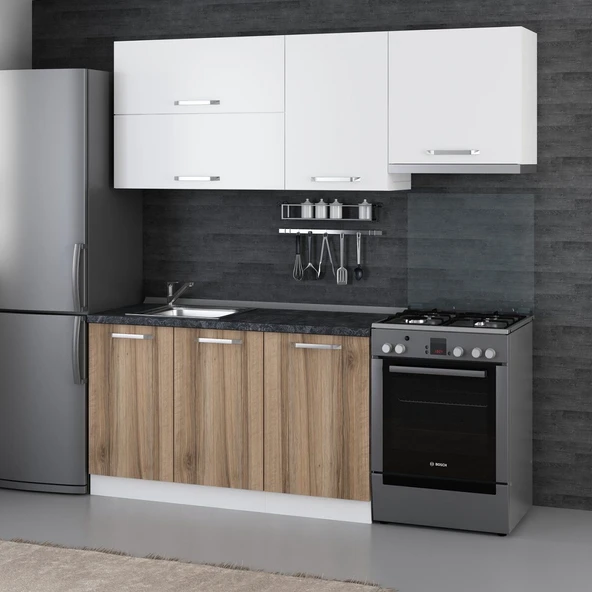 Minar 200 Cm Mutfak Dolabı Beyaz Dore 200-D6 - Resim 3