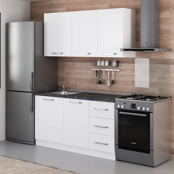 Minar 155 Cm Mutfak Dolabı Beyaz 155-B1 - Resim 5