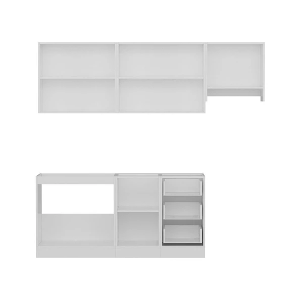 Minar 230 Cm Mutfak Dolabı Beyaz 230-B7 - Resim 2