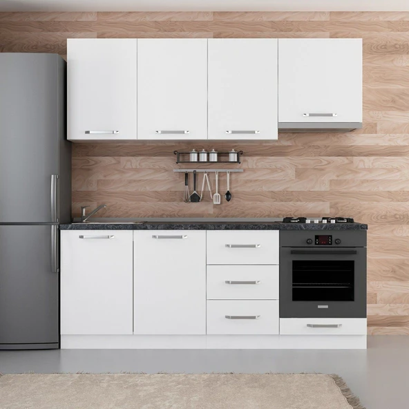 Minar 210 Cm Mutfak Dolabı Beyaz 210-B8 ürün görseli