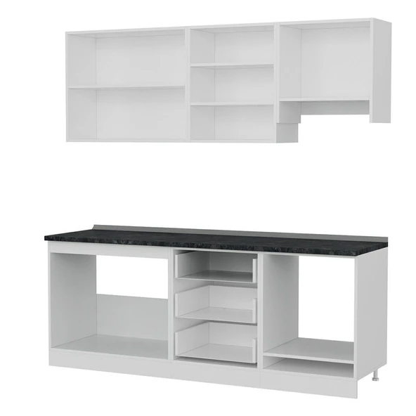 Minar 210 Cm Mutfak Dolabı Beyaz Dore 210-D5 - Resim 4