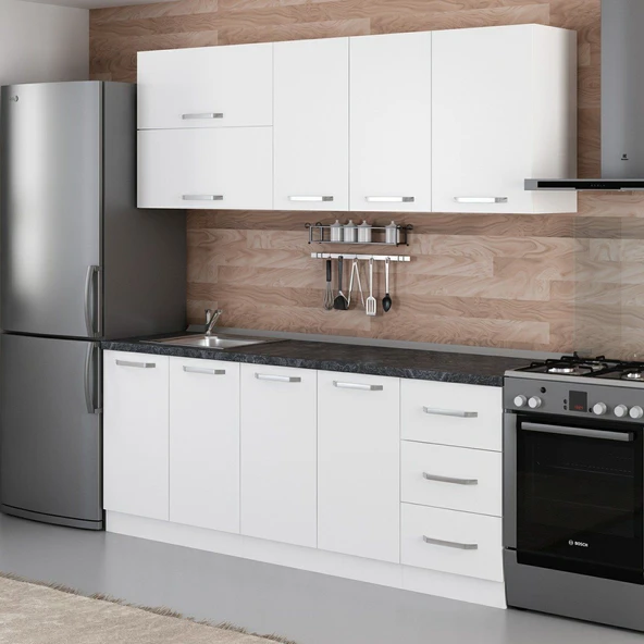 Minar 205 Cm Mutfak Dolabı Beyaz 205-B2 - Resim 3