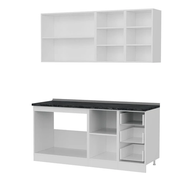 Minar 175 Cm Mutfak Dolabı Beyaz 175-B2 - Resim 4