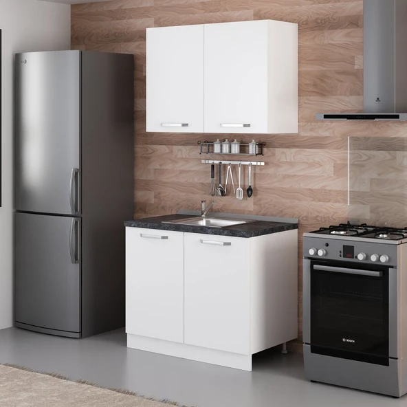 Minar 100 Cm Mutfak Dolabı Beyaz 100-B2 - Resim 5