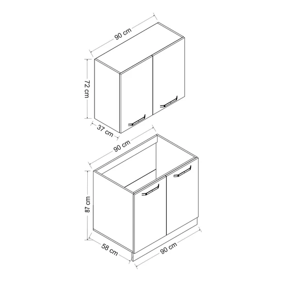 Minar 90 Cm Mutfak Dolabı Beyaz 90-B1 - Resim 8