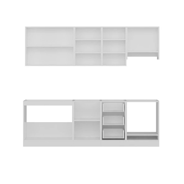 Minar 245 Cm Mutfak Dolabı Beyaz Antrasit 245-A6 - Resim 2