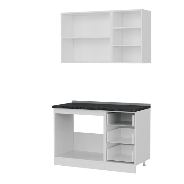 Minar 125 Cm Mutfak Dolabı Beyaz 125-B2 - Resim 4