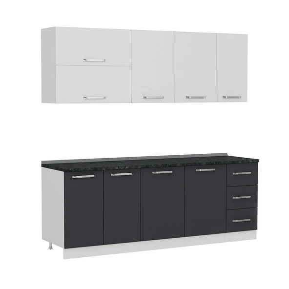 Minar 220 Cm Mutfak Dolabı Beyaz Antrasit 220-A2 - Resim 6