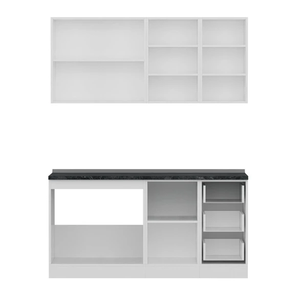 Minar 165 Cm Mutfak Dolabı Beyaz Dore 165-D1 - Resim 2