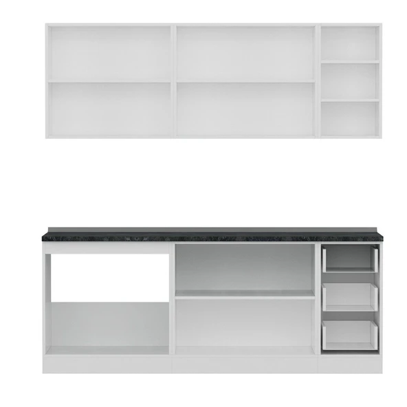 Minar 210 Cm Mutfak Dolabı Beyaz Antrasit 210-A2 - Resim 2