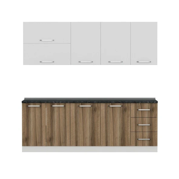 Minar 225 Cm Mutfak Dolabı Beyaz Dore 225-D1 - Resim 5