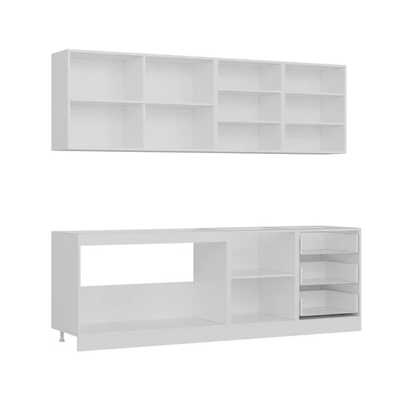 Minar 240 Cm Mutfak Dolabı Beyaz 240-B3 - Resim 7