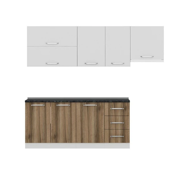 Minar 245 Cm Mutfak Dolabı Beyaz Dore 245-D5 - Resim 5