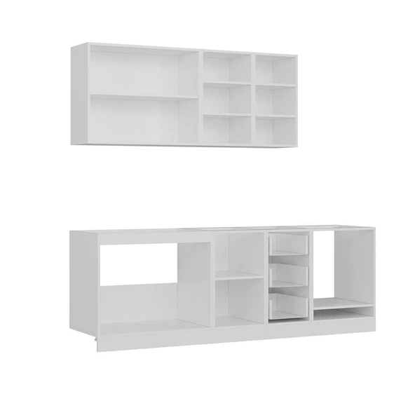 Minar 235 Cm Mutfak Dolabı Beyaz Dore 235-D3 - Resim 7