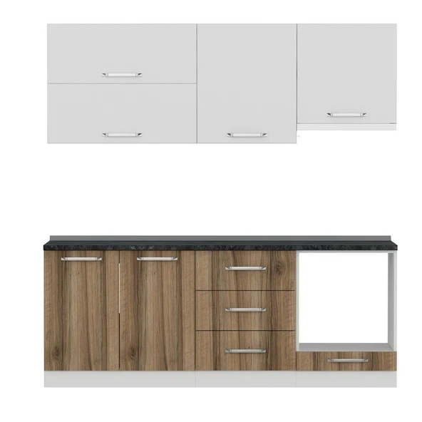 Minar 210 Cm Mutfak Dolabı Beyaz Dore 210-D5 - Resim 5