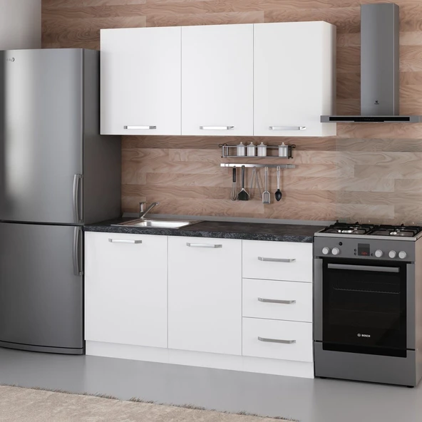 Minar 155 Cm Mutfak Dolabı Beyaz 155-B1 - Resim 3