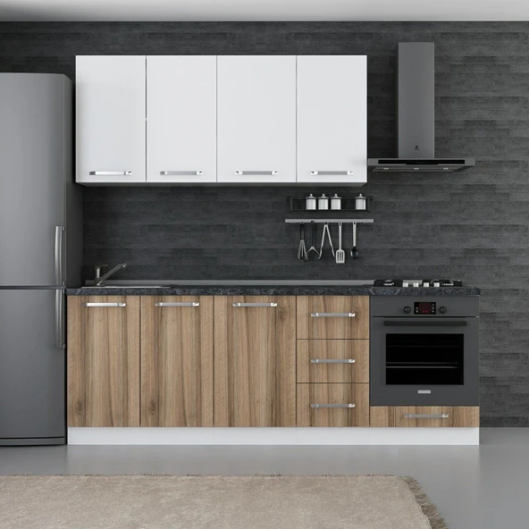 Minar 225 Cm Mutfak Dolabı Beyaz Dore 225-D6 ürün görseli