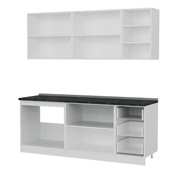 Minar 205 Cm Mutfak Dolabı Beyaz 205-B1 - Resim 4