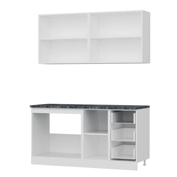 Minar 160 Cm Mutfak Dolabı Beyaz 160-B1 - Resim 4